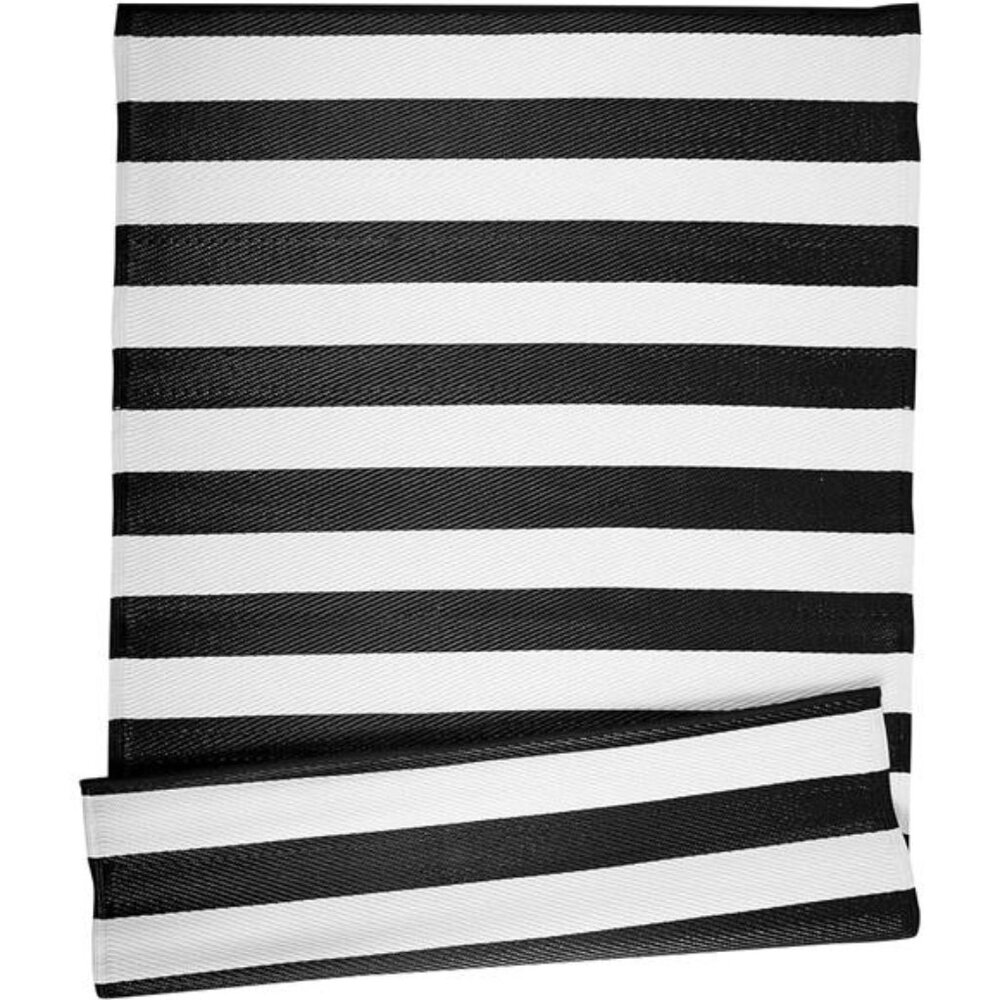 Outdoor Rug Collection Reversible Woven Polypropylene Plastic Straw Mat,4x6-Feet